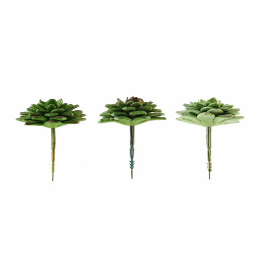 Set of 3 3" tall Succulent Picks Cute Echeveria Rosettes Stems - Assorted Colors ARTI_SUC_WS009_ASST