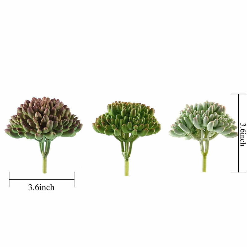 Set of 3 4" tall Artificial Faux Jelly Bean Succulent Picks Stems - Assorted Colors ARTI_SUC_WS003_ASST
