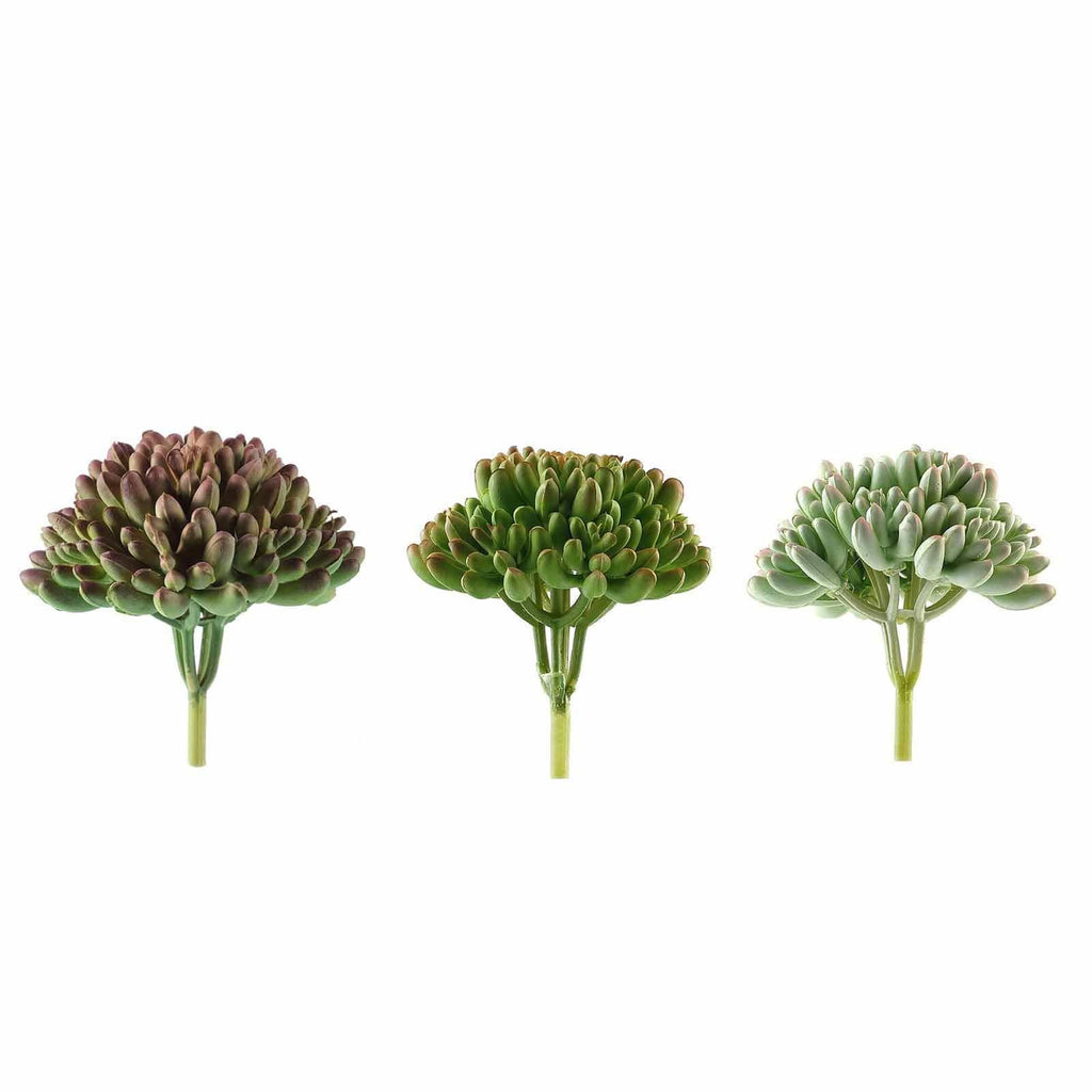 artificial succulent picks 3 pcs 4" Assorted Artificial Faux Jelly Bean Succulent Picks Plants