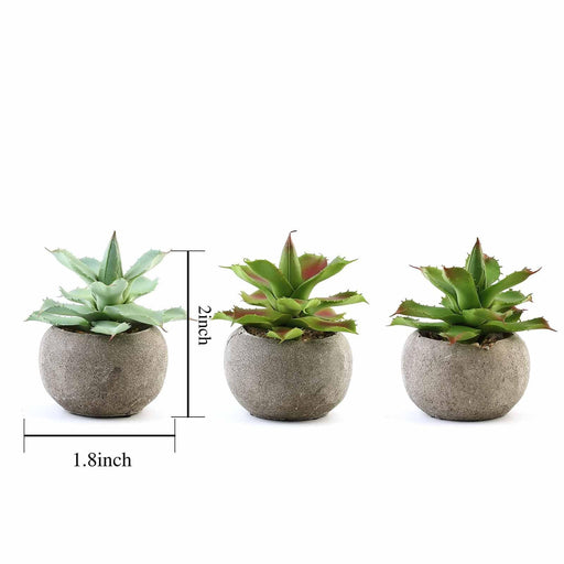 succulents fake plants 3-Pack Aloe Artificial Succulents In Ceramic Pot 5"