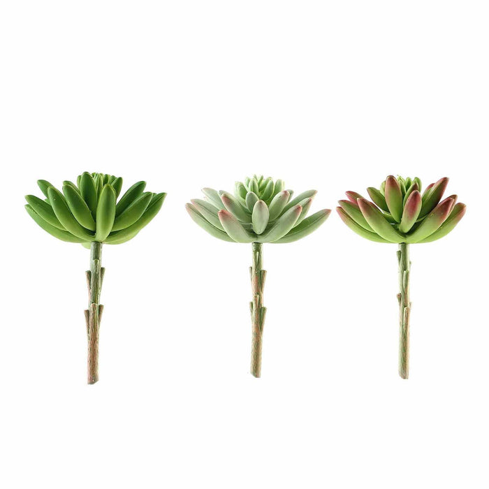 Set of 3 6" Artificial Faux Spiky Succulent Picks Stems - Assorted Green Colors ARTI_SUC_WS010_ASST
