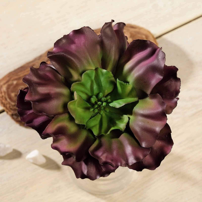Set of 3 6" tall Faux Echeveria Rosettes Succulent Picks Stems - Assorted Colors ARTI_SUC_WS015_ASST