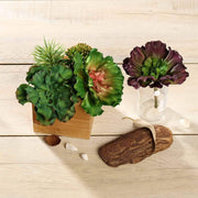 Set of 3 6" tall Faux Echeveria Rosettes Succulent Picks Stems - Assorted Colors ARTI_SUC_WS015_ASST