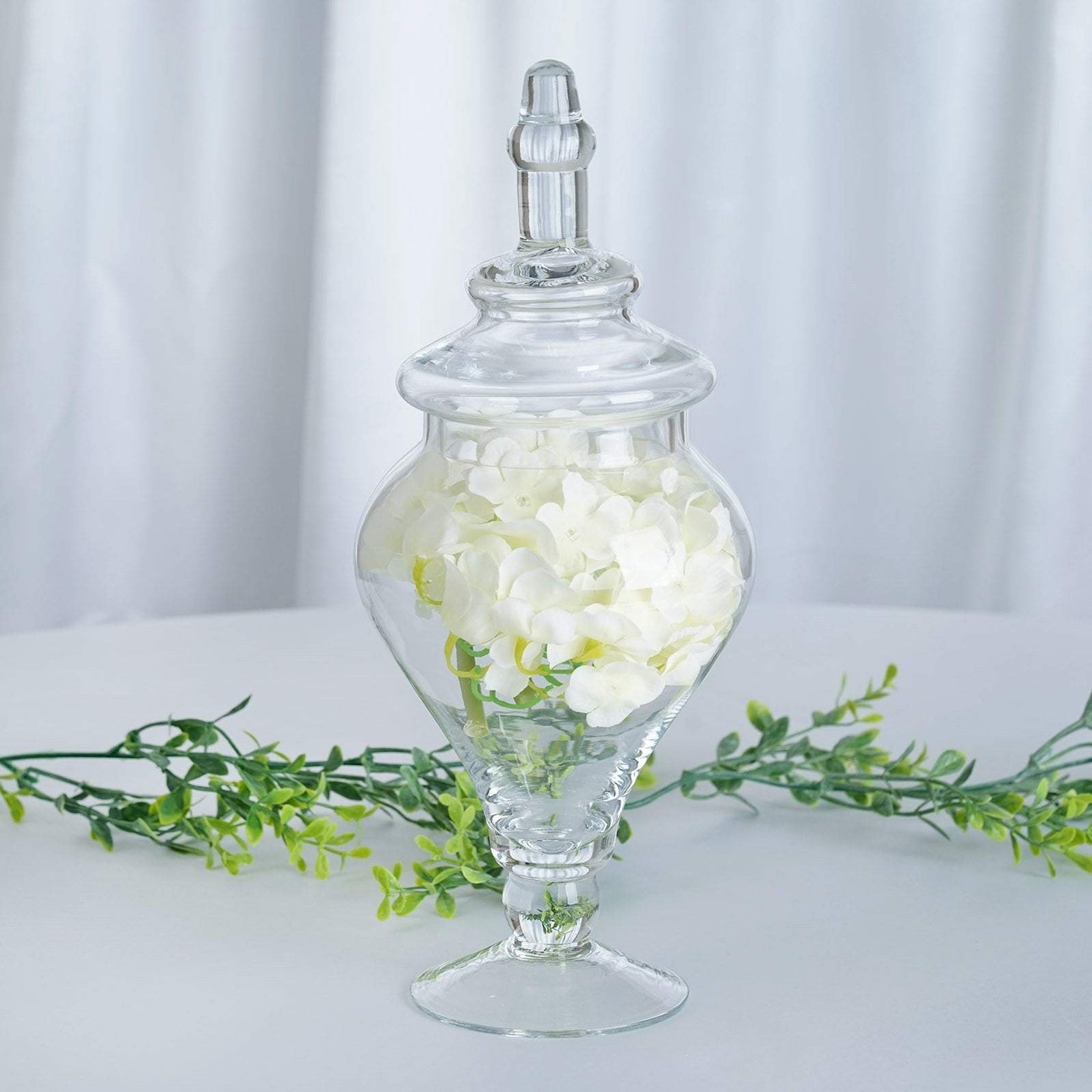 Set Of 3 9 13 14 Tall Glass Apothecary Jars Containers Lids Clear — Leilaniwholesale