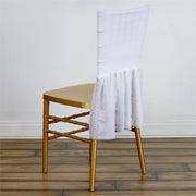 Sheer Spandex Tulle Tutu Chair Sash - White CHAIR_TUTU03_WHT