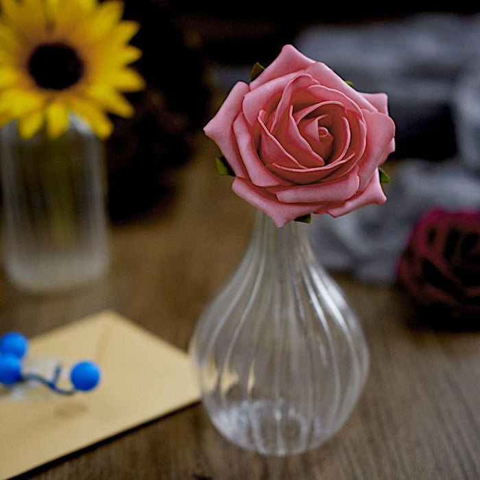 Silk Sunflowers and Foam Roses Artificial Flowers Box - Yellow Burgundy Pink ARTI_FOAMMIX_05_BURGPK