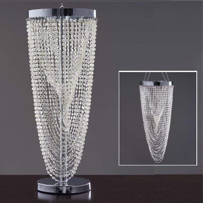 Silver Centerpiece with Faux Crystal Beads CHDLR_012A