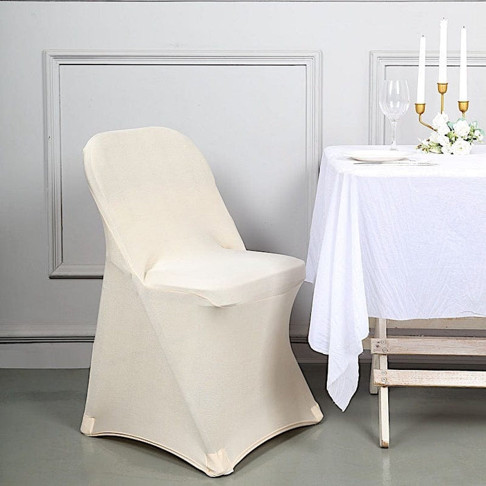 Ivory Square Top Spandex Banquet Chair Cover Wholesale Chair Covers,  Wedding Chair Covers -  Canada