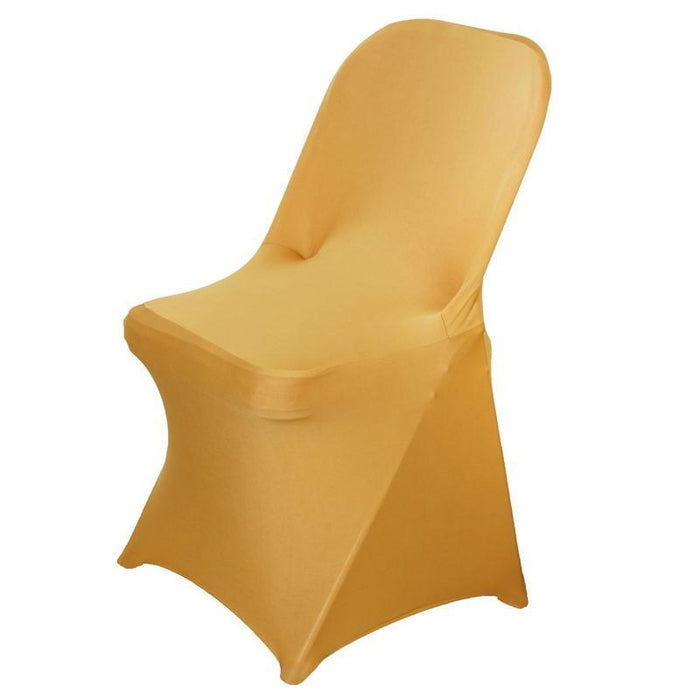 Spandex Folding Chair Cover Wedding Party Decorations CHAIR_SPFD_GOLD