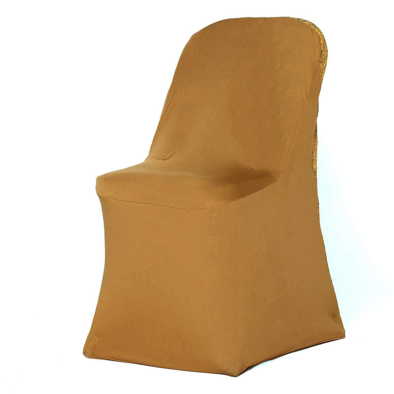 Spandex Folding Chair Cover with Glittered Metallic Back