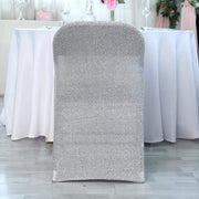 Spandex Folding Chair Cover with Glittered Metallic Back