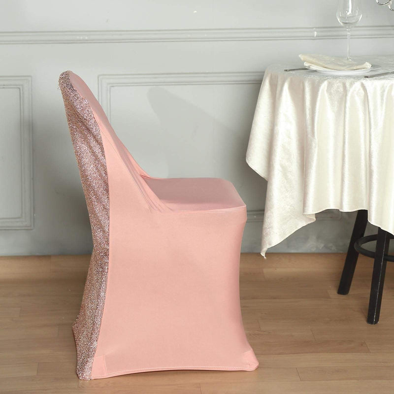 Spandex Folding Chair Cover with Glittered Metallic Back