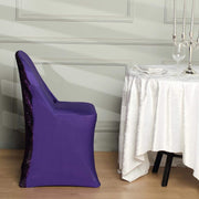 Spandex Folding Chair Cover with Glittered Metallic Back