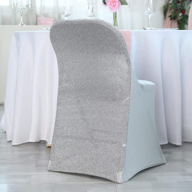 Spandex Folding Chair Cover with Glittered Metallic Back