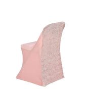 Spandex Folding Chair Cover with Glittered Metallic Back CHAIR_SPFD23_054