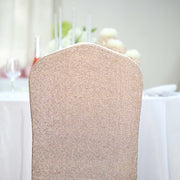 Spandex Stretchable Chair Cover - Metallic Blush CHAIR_SPX23_046