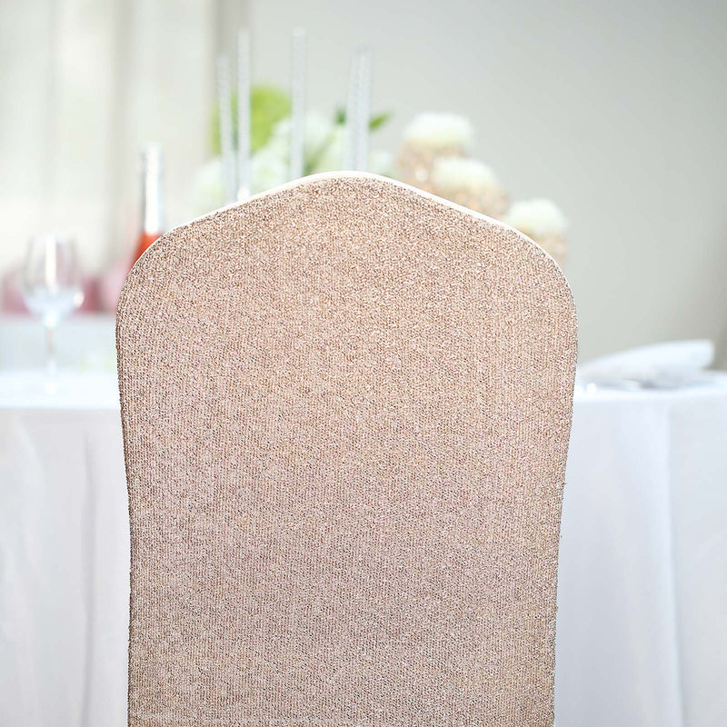 Spandex Stretchable Chair Cover - Metallic Blush CHAIR_SPX23_046