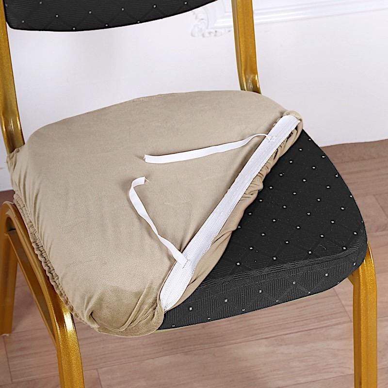 Stretchable Velvet Chair Seat Cushion Cover