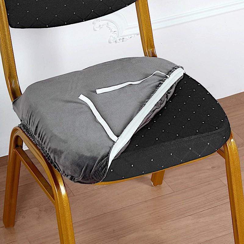 Stretchable Velvet Chair Seat Cushion Cover