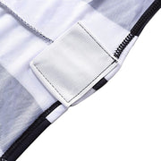 Striped Fitted Premium Spandex Banquet Chair Cover - Black and White CHAIR_SPX15_BLK