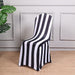 Striped Fitted Premium Spandex Banquet Chair Cover - Black and White CHAIR_SPX15_BLK