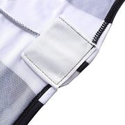 Striped Fitted Premium Spandex Folding Chair Cover - Black and White CHAIR_SPFD15_BLK