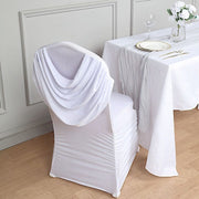 Swag Back Ruched Fitted Premium Spandex Banquet Chair Cover