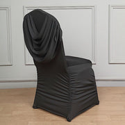 Swag Back Ruched Fitted Premium Spandex Banquet Chair Cover