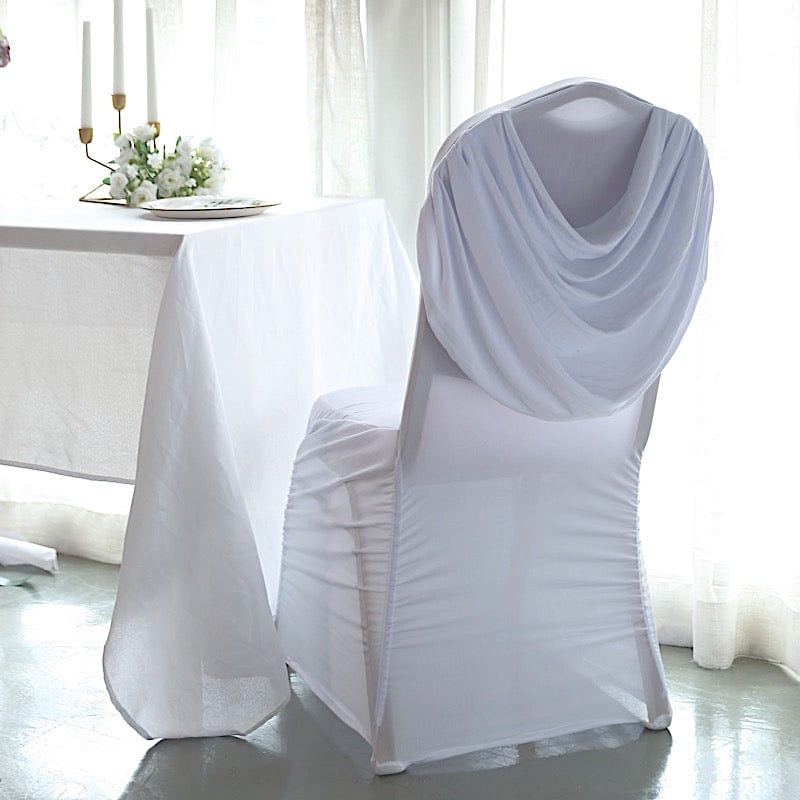 Swag Back Ruched Fitted Premium Spandex Banquet Chair Cover
