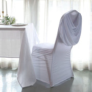 Swag Back Ruched Fitted Premium Spandex Banquet Chair Cover