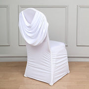 Swag Back Ruched Fitted Premium Spandex Banquet Chair Cover