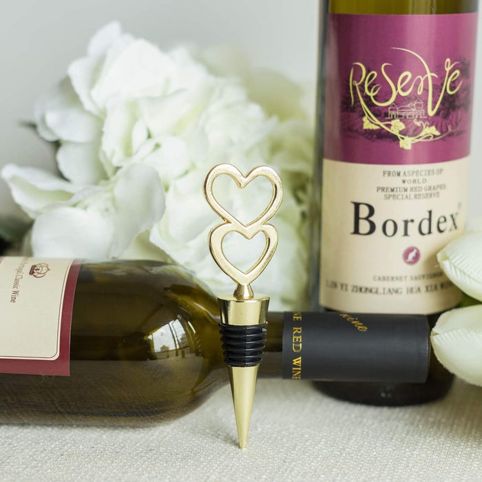 Two Hearts Wine Bottle Stopper Wedding Favors