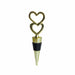 Two Hearts Wine Bottle Stopper Wedding Favors STOP_DOUB_GOLD