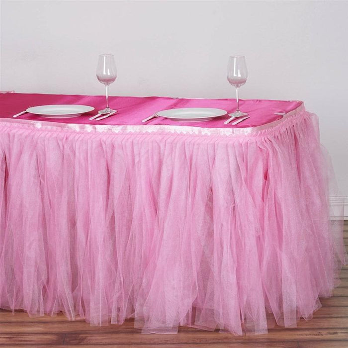Two Layers Tulle Table Skirt