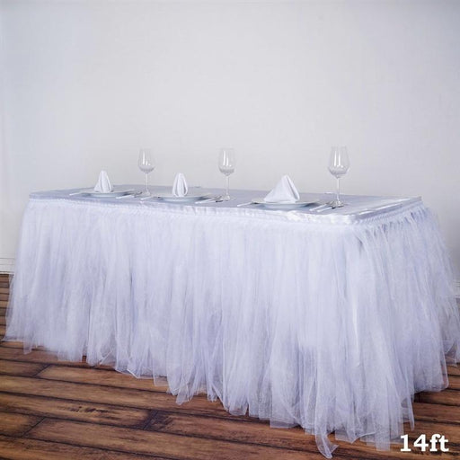 Two Layers Tulle Table Skirt SKT_T03_WHT_14