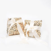 Velvet with Sequin Flower Girl Basket and Ring Bearer Pillow - Ivory and Gold WED_CER_FGRB_SEQ01_GOLD