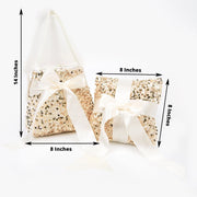 Velvet with Sequin Flower Girl Basket and Ring Bearer Pillow - Ivory and Gold WED_CER_FGRB_SEQ01_GOLD