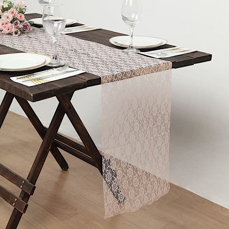 Wedding Lace Flowers Table Runner