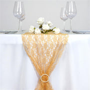 Wedding Lace Flowers Table Runner RUN_LACE_GOLD