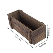 Wood Rectangular Box Planter Holders Centerpieces Dark Brown