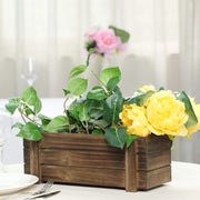 Wood Rectangular Box Planter Holders Centerpieces Dark Brown