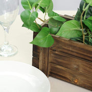 Wood Rectangular Box Planter Holders Centerpieces Dark Brown