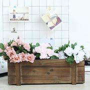 Wood Rectangular Box Planter Holders Centerpieces Dark Brown