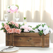 Wood Rectangular Box Planter Holders Centerpieces Dark Brown