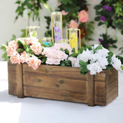 Wood Rectangular Box Planter Holders Centerpieces Dark Brown