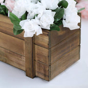 Wood Rectangular Box Planter Holders Centerpieces Dark Brown