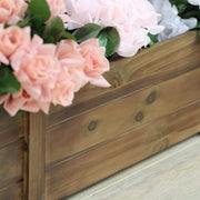 Wood Rectangular Box Planter Holders Centerpieces Dark Brown