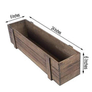Wood Rectangular Box Planter Holders Centerpieces Dark Brown