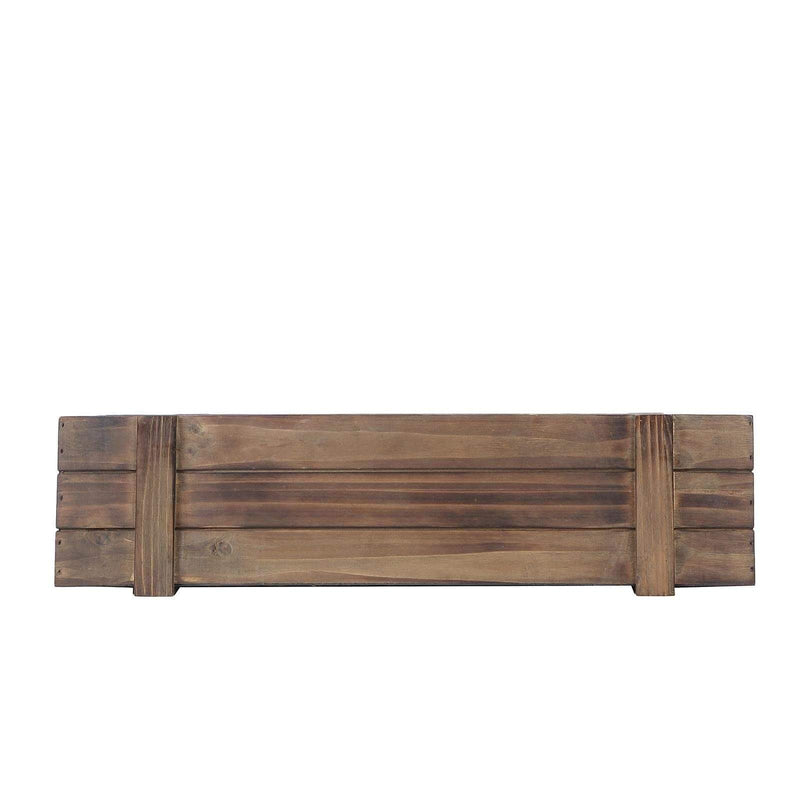 Wood Rectangular Box Planter Holders Centerpieces Dark Brown