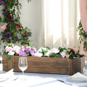 Wood Rectangular Box Planter Holders Centerpieces Dark Brown